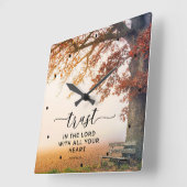 Proverbs 3:5 Vertrouwen in de Heer met al je hart Vierkante Klok (Hoek)