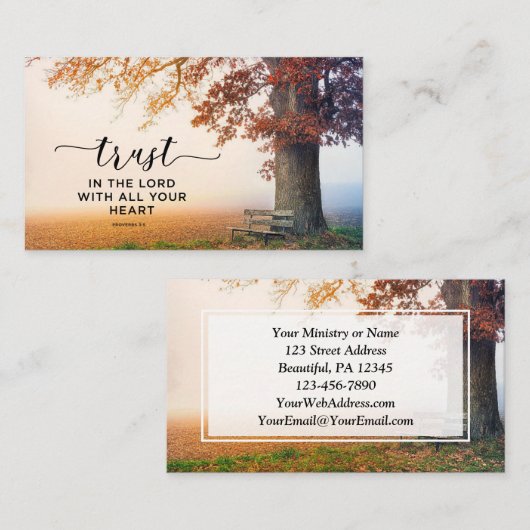 Proverbs 3:5 Vertrouwen in de Heer met al je hart Visitekaartje (Voorkant / Achterkant)