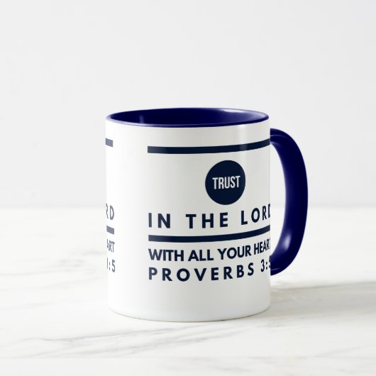 Proverbs 3:5 Vertrouwen in de Lord Coffee Mok (Voorkant rechts)