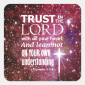 Proverbs 3:5 vierkante sticker (Voorkant)