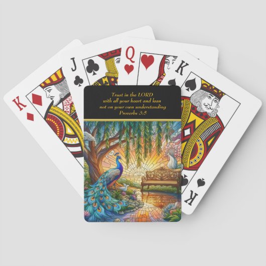 Proverbs 3:5 Witte Kerk Pokerkaarten (Achterkant)