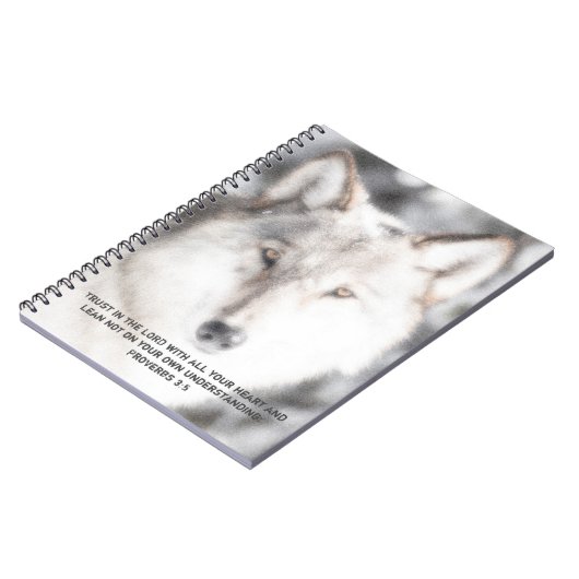 Proverbs 3:5 Wolf Notitieboek (Linkerzijde)
