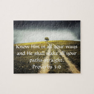 Proverbs 3:6 Bijbelverse-fotoscène Legpuzzel