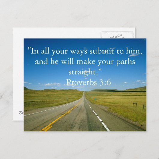 Proverbs 3:6 briefkaart (Voorkant / Achterkant)