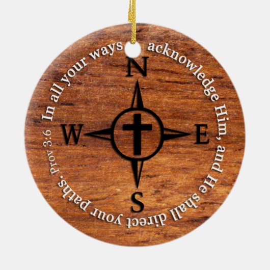 Proverbs 3:6 Direct uw paden bijbelcomputer Keramisch Ornament (Achterkant)