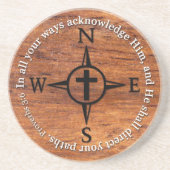 Proverbs 3:6 Direct uw paden bijbelcomputer Zandsteen Onderzetter (Voorkant)