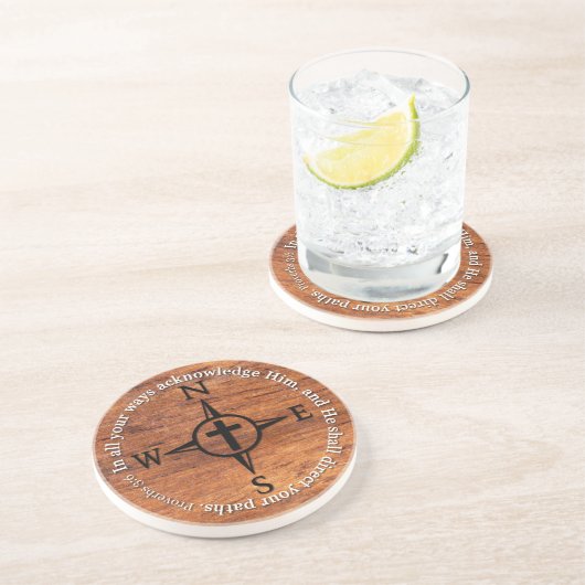 Proverbs 3:6 Direct uw paden bijbelcomputer Zandsteen Onderzetter (Zijkant)