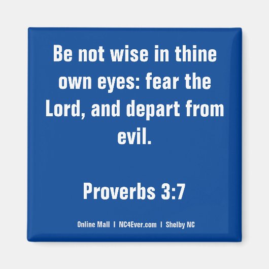 Proverbs 3:7 Bijbel Verse magnet (Voorkant)