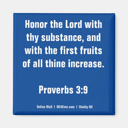 Proverbs 3:9 Bijbel Verse magnet (Voorkant)