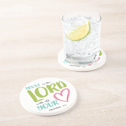 PROVERBS 3 VERSE 5 ZANDSTEEN ONDERZETTER (Zijkant)