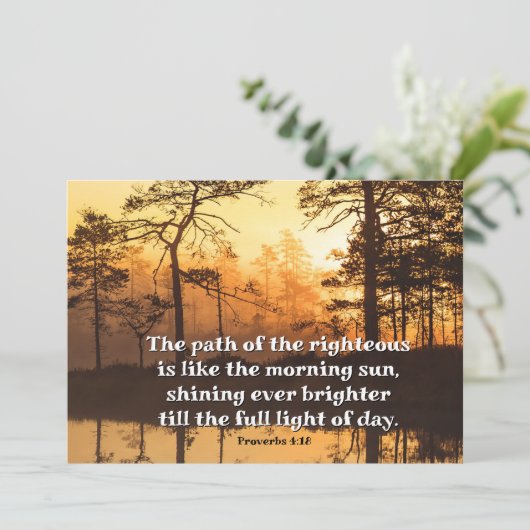 Proverbs 4:18 Pad van de Righteous Bible Flat Kaart (Staand voorkant)