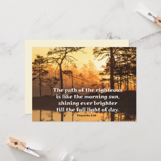 Proverbs 4:18 Pad van de Righteous Bible Flat Kaart (Voorkant / Achterkant in situ)