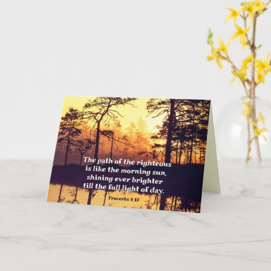 Proverbs 4:18 Pad van de Righteous Bible Verse Kaart (Gele Bloem)