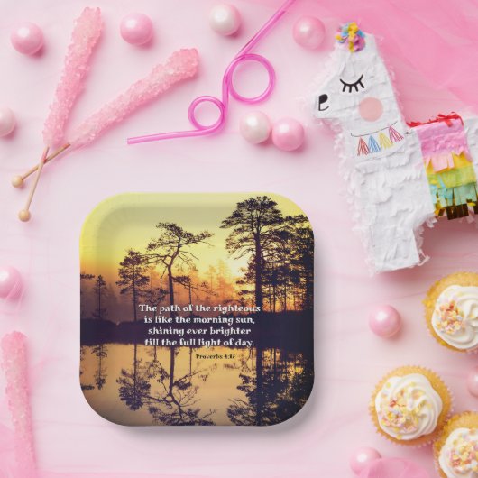 Proverbs 4:18 Pad van de Righteous Bible Verse Papieren Bordje (Feest)