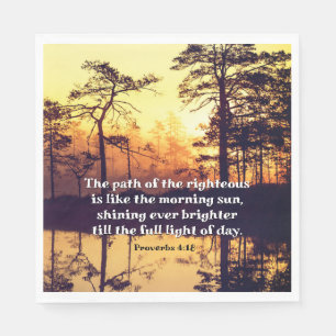 Proverbs 4:18 Pad van de Righteous Bible Verse Servet