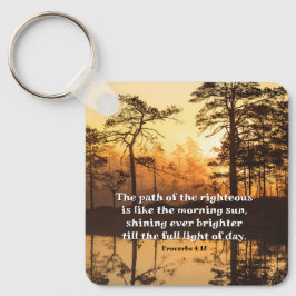 Proverbs 4:18 Pad van de Righteous Bible Verse Sleutelhanger