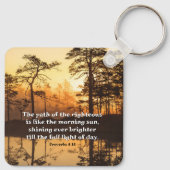 Proverbs 4:18 Pad van de Righteous Bible Verse Sleutelhanger (Achterkant)