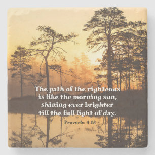 Proverbs 4:18 Pad van de Righteous Bible Verse Stenen Onderzetter
