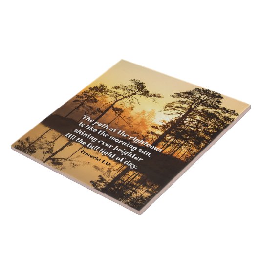 Proverbs 4:18 Pad van de Righteous Bible Verse Tegeltje (Zijkant)