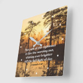 Proverbs 4:18 Pad van de Righteous Bible Verse Vierkante Klok (Hoek)