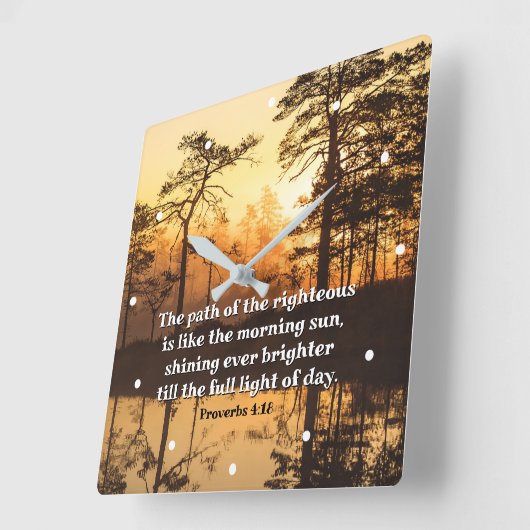 Proverbs 4:18 Pad van de Righteous Bible Verse Vierkante Klok (Hoek)