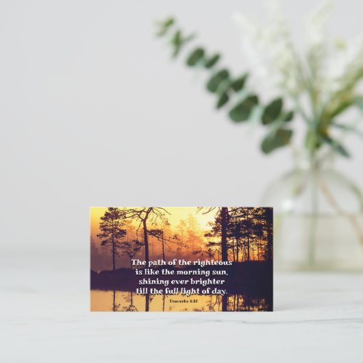 Proverbs 4:18 Pad van de Righteous Bible Verse Visitekaartje (Staand voorkant)