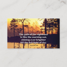 Proverbs 4:18 Pad van de Righteous Bible Verse Visitekaartje