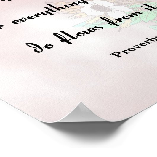 Proverbs 4:23, bescherm uw hart poster (Hoek)