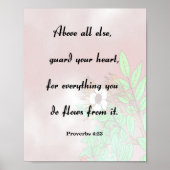 Proverbs 4:23, bescherm uw hart poster (Voorkant)