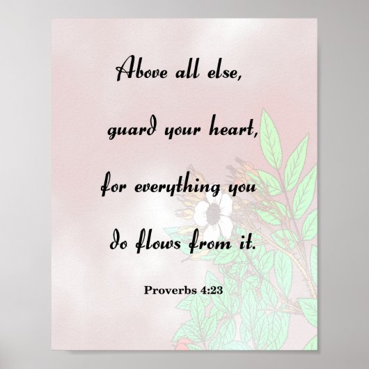 Proverbs 4:23, bescherm uw hart poster (Voorkant)
