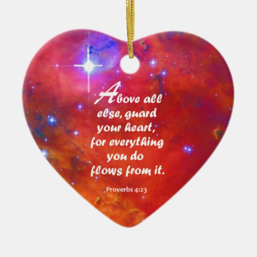 Proverbs 4:23 keramisch ornament (Voorkant)