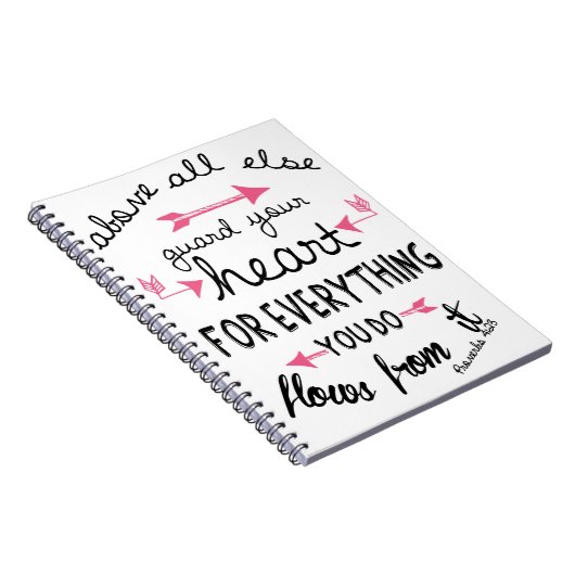 Proverbs 4:23-laptop/journaal notitieboek (Rechterzijde)