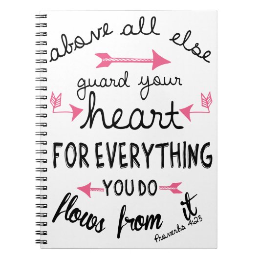 Proverbs 4:23 Notitieboek/Dagboek Notitieboek (Voorkant)