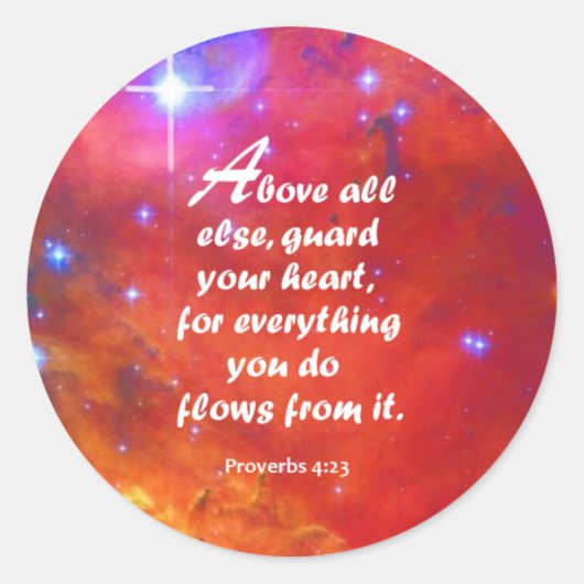 Proverbs 4:23 ronde sticker (Voorkant)