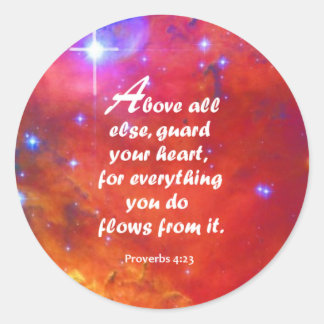 Proverbs 4:23 ronde sticker