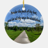 Proverbs 4:26 keramisch ornament (Achterkant)