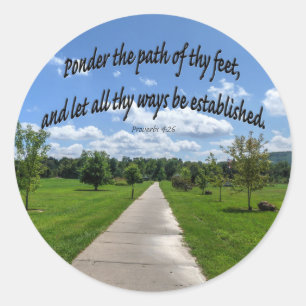 Proverbs 4:26 ronde sticker