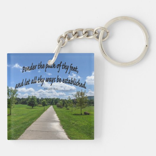Proverbs 4:26 sleutelhanger (Achterkant)