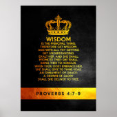Proverbs 4:7-9 Bijbelversie Poster (Voorkant)