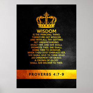 Proverbs 4:7-9 Bijbelversie Poster