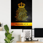 Proverbs 4:7-9 Bijbelversie Poster (Thuiskantoor)