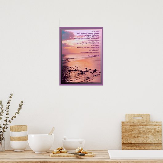 Proverbs 8:27-29, ik was er... POSTER AFDRUKKEN (Keuken)