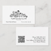 Proverbs Bible Verse Floral Doodle Church Visitekaartje (Voorkant / Achterkant)