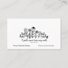 Proverbs Bible Verse Floral Doodle Church Visitekaartje