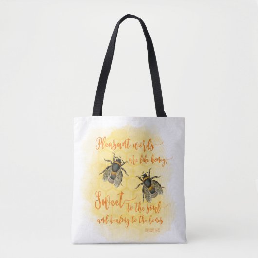 Proverbs Bijbel Citaat Honingbijen Tote Bag (Voorkant)