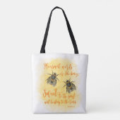 Proverbs Bijbel Citaat Honingbijen Tote Bag (Achterkant)