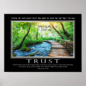 Proverbs Bijbel Verse Hebrew Trust Inspirerend Poster (Voorkant)