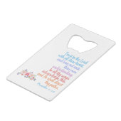 Proverbs Bijbelversie Creditkaart Flessenopener (Achterkant Gekanteld)