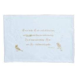 Proverbs Pillowcase Trust in Lord blue tan Kussensloop