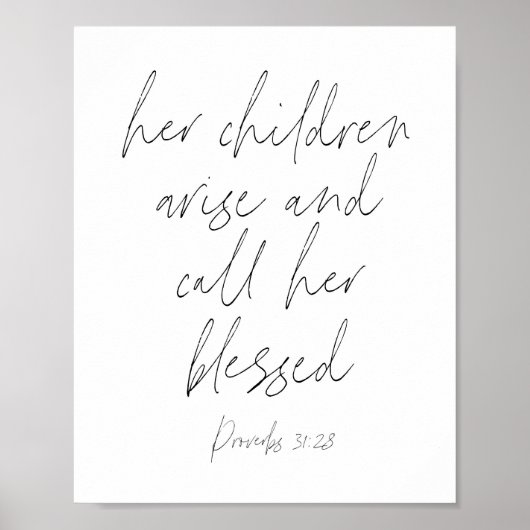 Proverbs script van 31:28 poster (Voorkant)